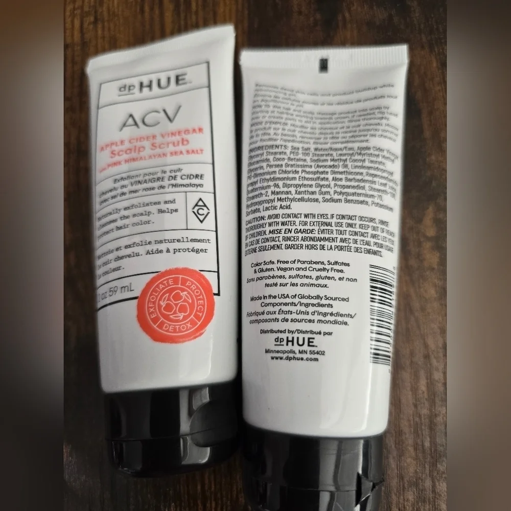 NEW! dpHUE,Apple Cider Vinegar Scalp Scrub with Pink Himalayan Sea Salt,Set of 2